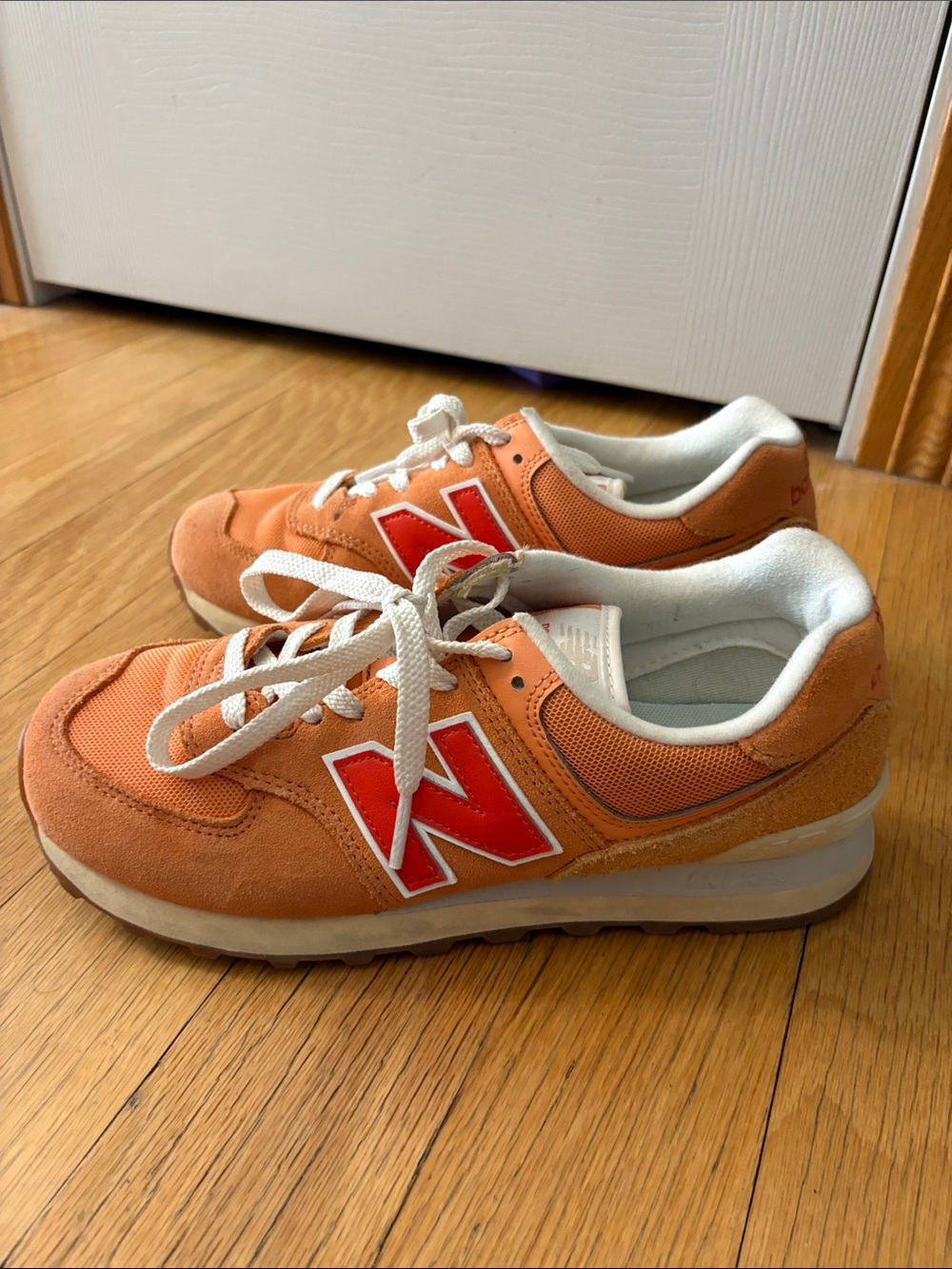 New Balance Kids Orange and White Retro Runner Sneakers